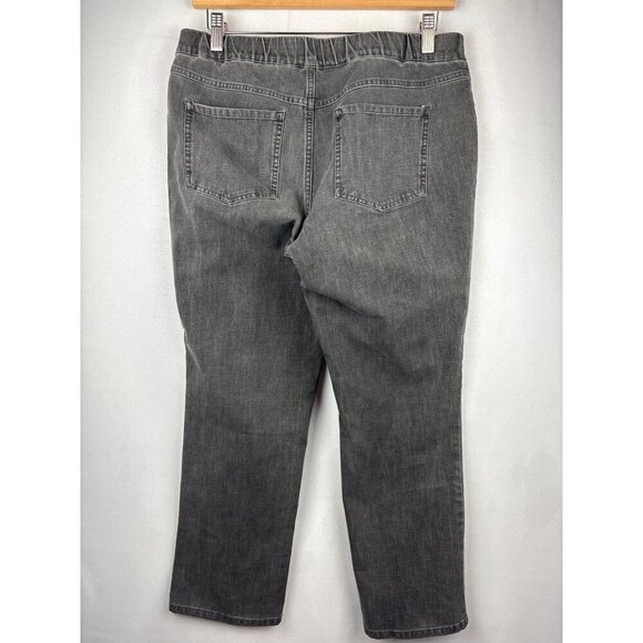 Isaac Mizrahi Live! Womens Gray Denim-Look Stretch Pull-On Pants Size 8P - Picture 3 of 6
